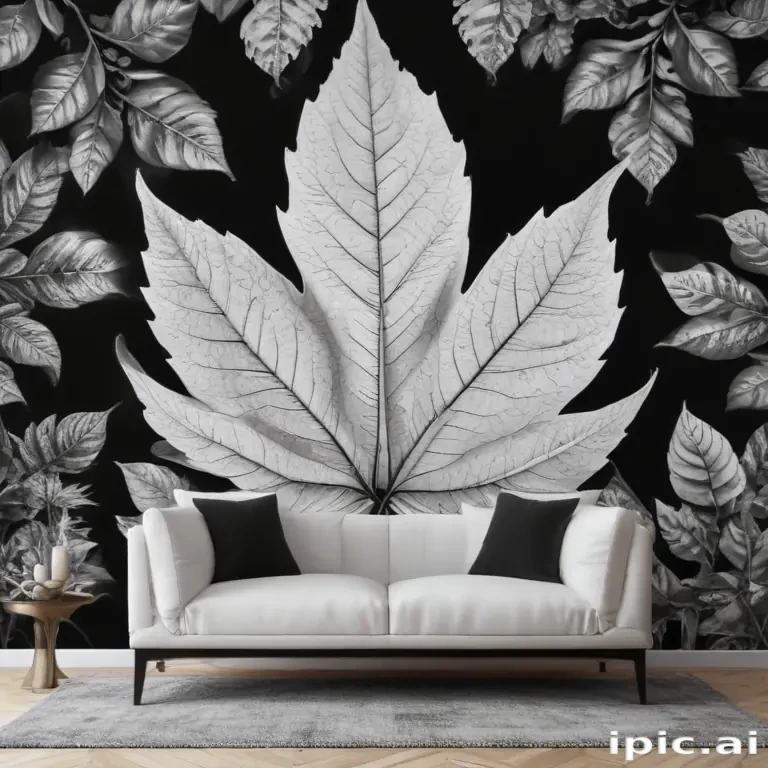 leaf white and black