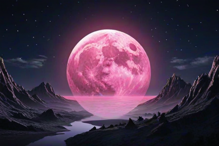 pink moon wallpaper