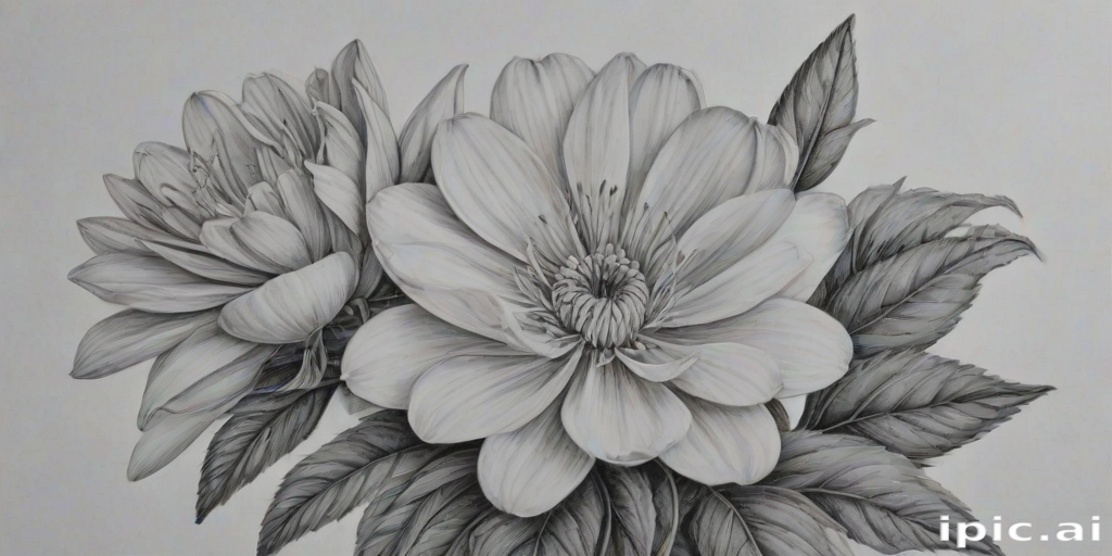 flower pencil drawing