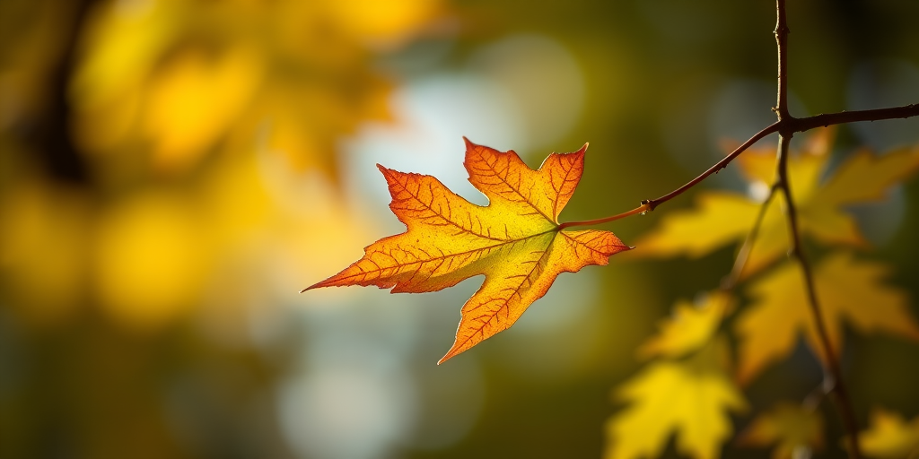 Capture a high-resolution image of a maple leaf against a contrasting background, using a Canon EOS 5D Mark IV, 50mm lens, aperture f/2.8, 1/200s shutter speed, with a soft focus effect and natural lighting.