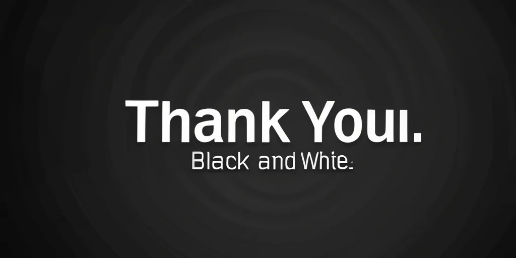 thank you black and white