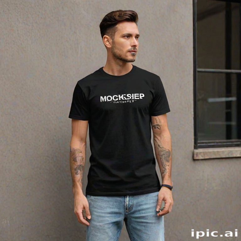 black tee mockup