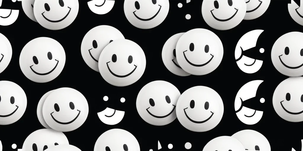 smiley black and white
