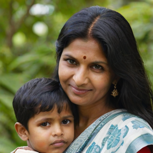 mom and son indian