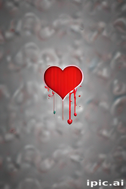 Vivid Red Heart with Dripping Blood Against a Subtle Background