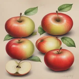 drawn apples