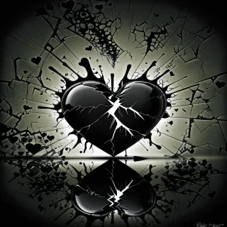black broken heart wallpaper