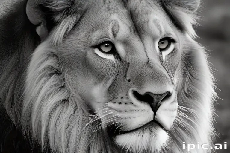 lion black and white