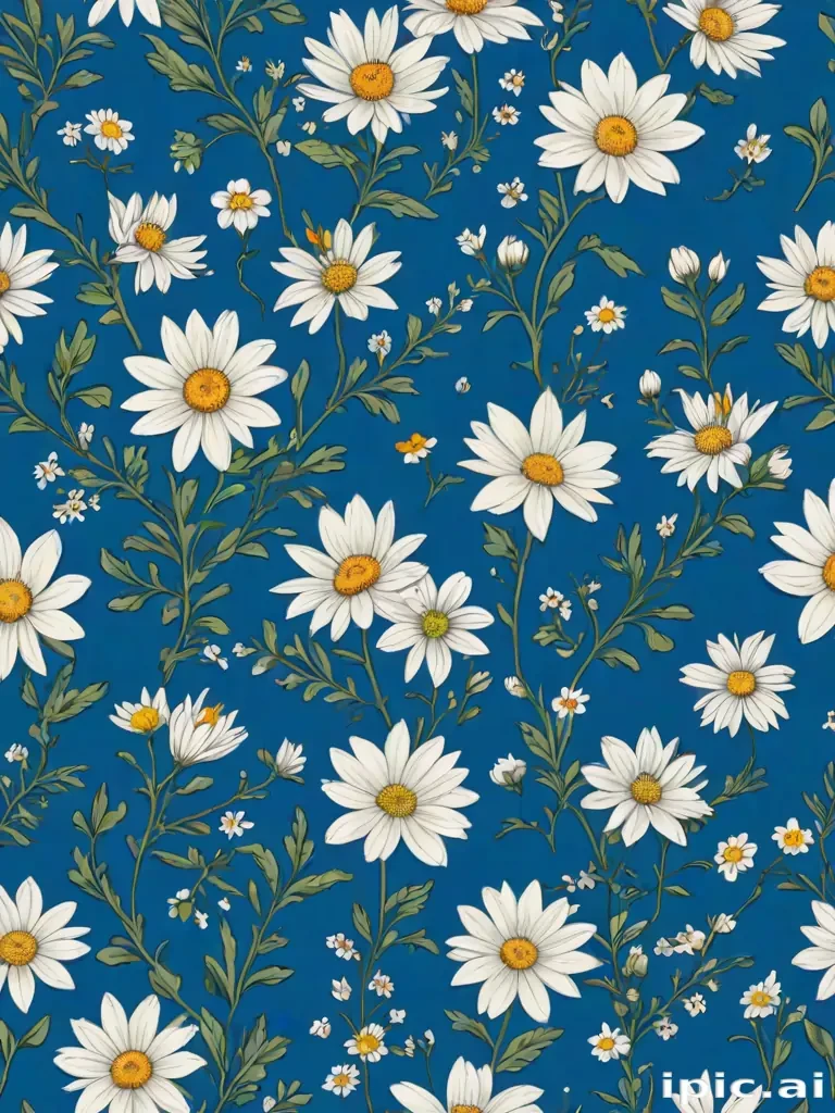 blue background with flowers