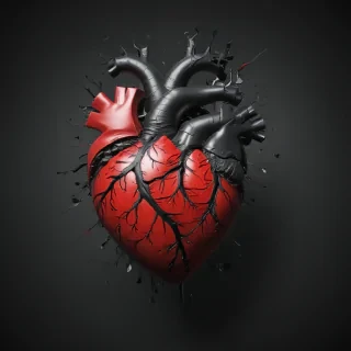 broken heart black background