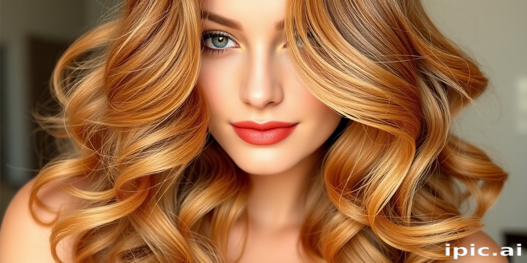 Luxurious caramel-colored hair styled in loose, vintage-inspired finger waves, evoking old Hollywood glamour in the timeless "Golden Era" look