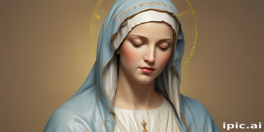 Elegant Portrait of the Virgin Mary in Serene and Divine Expression