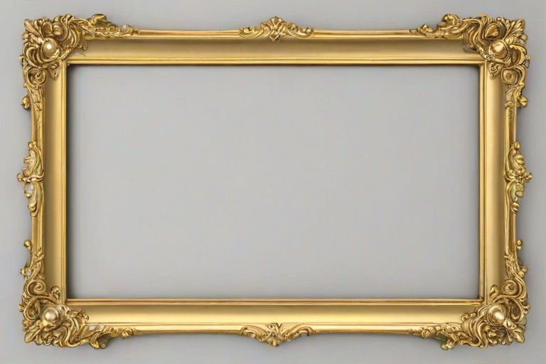 rectangle golden frame png