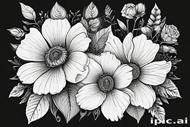 line work flowers