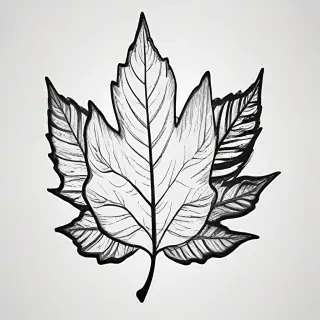 black and white leaf clip art