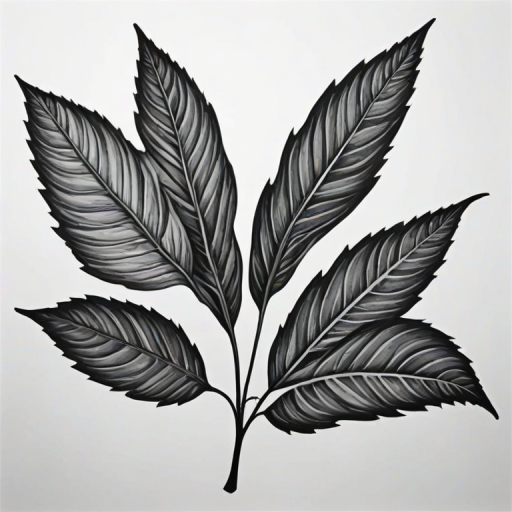 black and white clipart leaf