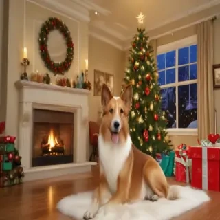 christmas wallpaper dog