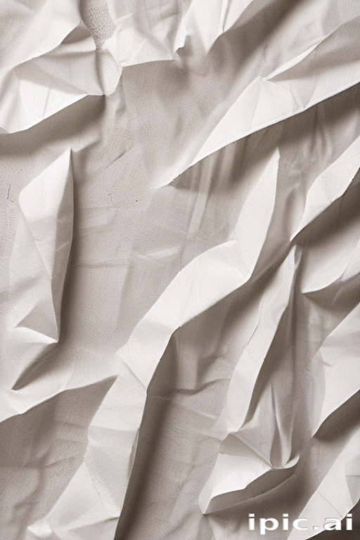 Intricate Patterns of Crumpled White Paper Creating Dynamic Visual Textures