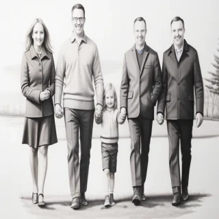 family picture drawing