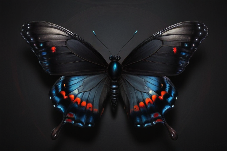 Stunning Close-Up of a Vibrantly Colored Butterfly Against a Dark ...