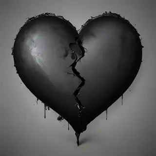broken black heart