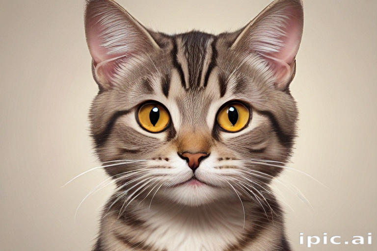 A Cute Tabby Cat with Striking Yellow Eyes and Adorable Expression.