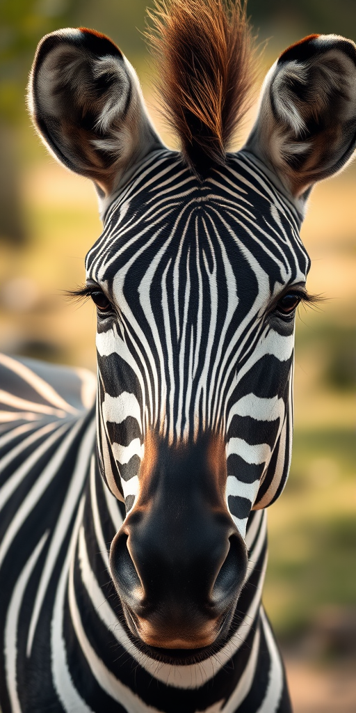 Close-up of a zebra in a natural setting, 50mm lens, f/2.8 aperture, ISO 100, shallow depth of field, soft bokeh background, natural daylight, DSLR camera.