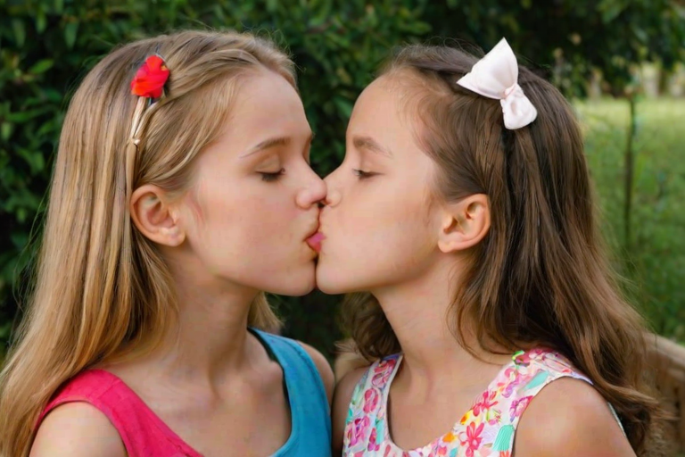 2 girls kissing