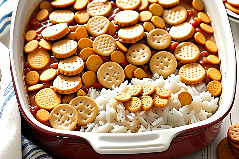 chicken casserole with ritz crackers and rice