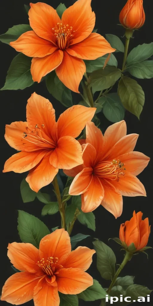 orange flower clipart