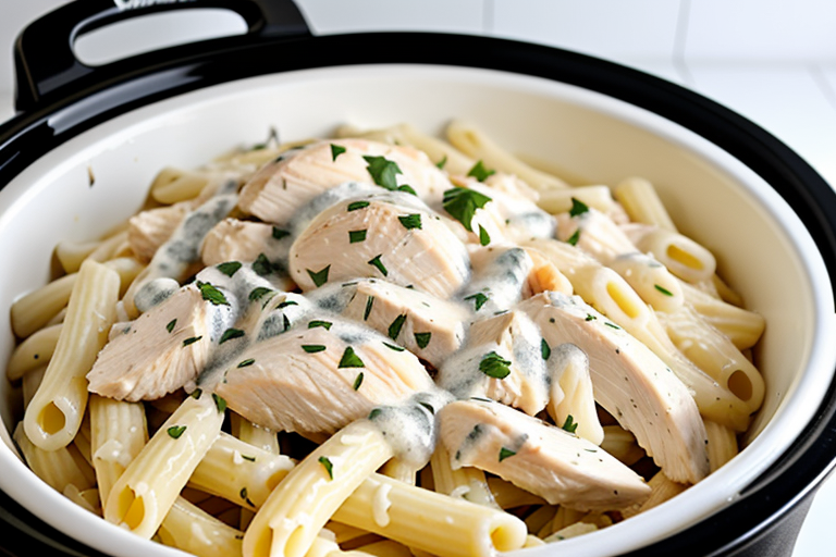 crock pot chicken alfredo with jar sauce
