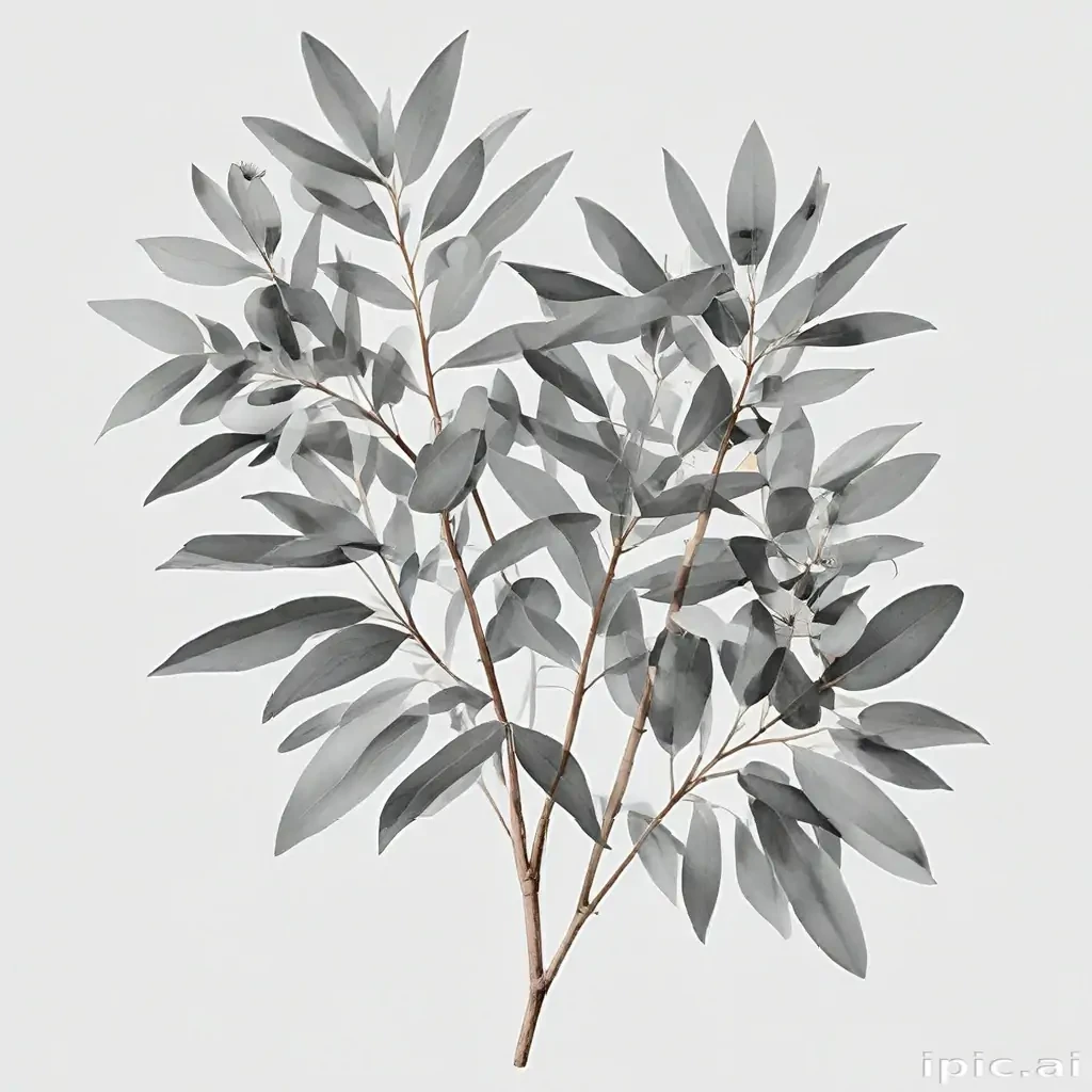 eucalyptus clipart black and white