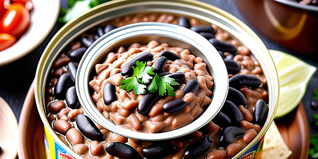 refried beans from black beans in a can