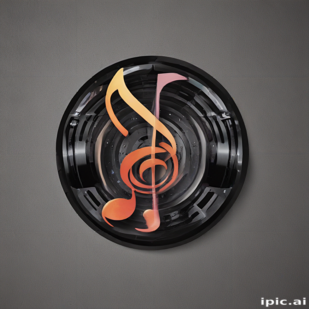 Vibrant Musical Note Design Captured in a Modern Artistic Display