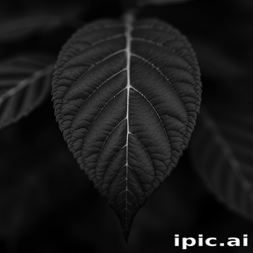 leaf in black and white