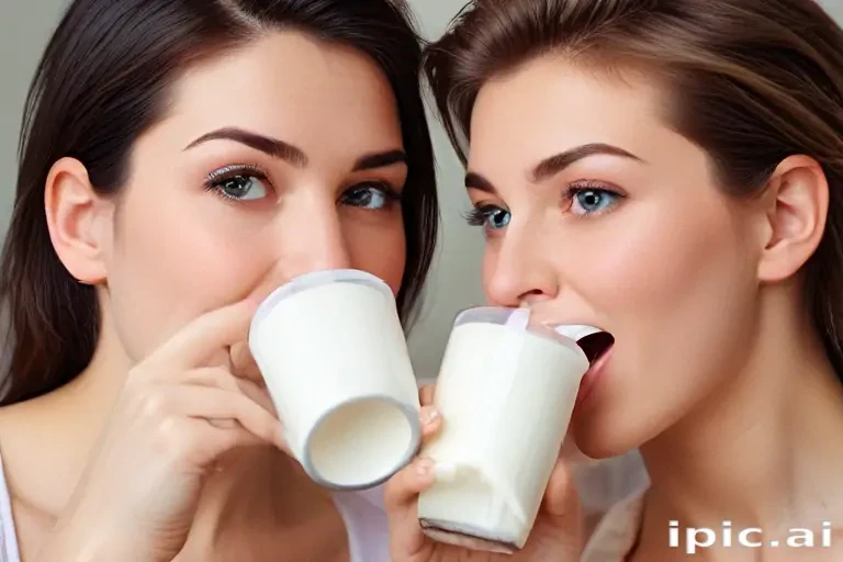 lesbians drinking milk