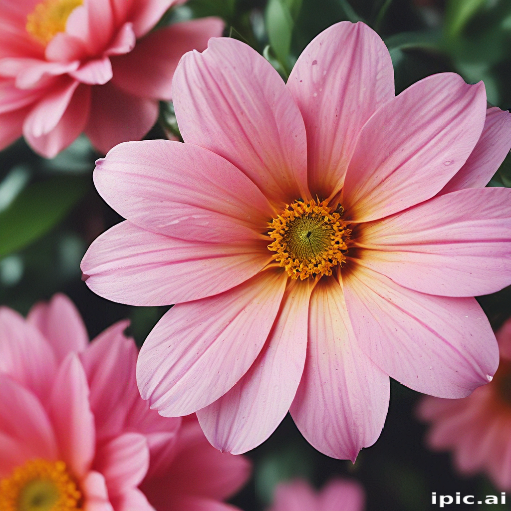 Beautiful Pink Flowers Blooming Vibrantly in a Lush Green Garden Setting