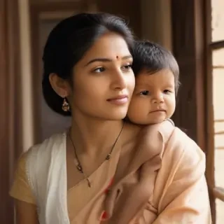 indian son with mom