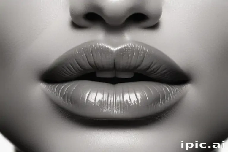 lips black and white clipart
