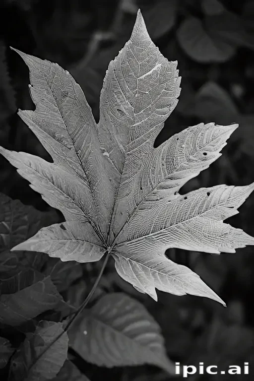leaves black and white