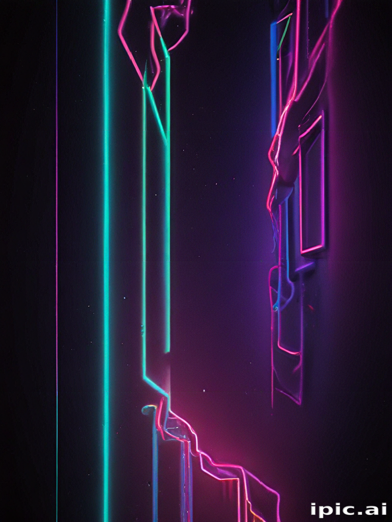 Vibrant Neon Lights Creating a Futuristic Abstract Digital Landscape Design