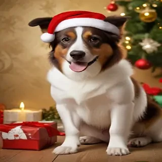 christmas dog wallpaper