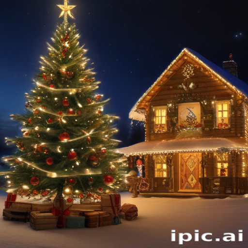 A Cozy Winter Scene Featuring a Beautifully Decorated Christmas Tree ...
