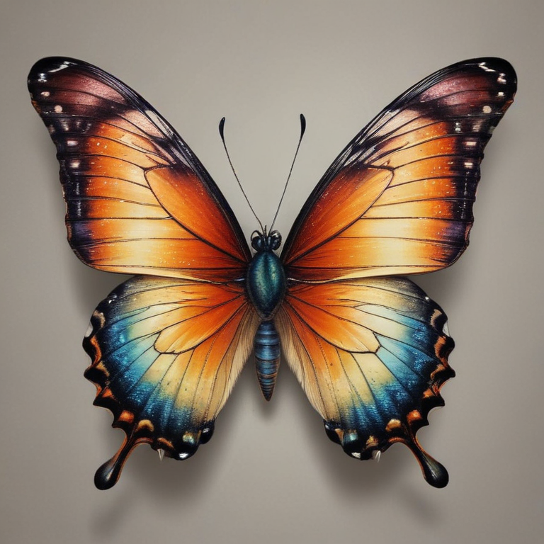 Vibrant and Colorful Butterfly with Intricate Patterns Against a ...