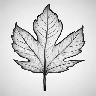 black and white clipart leaf
