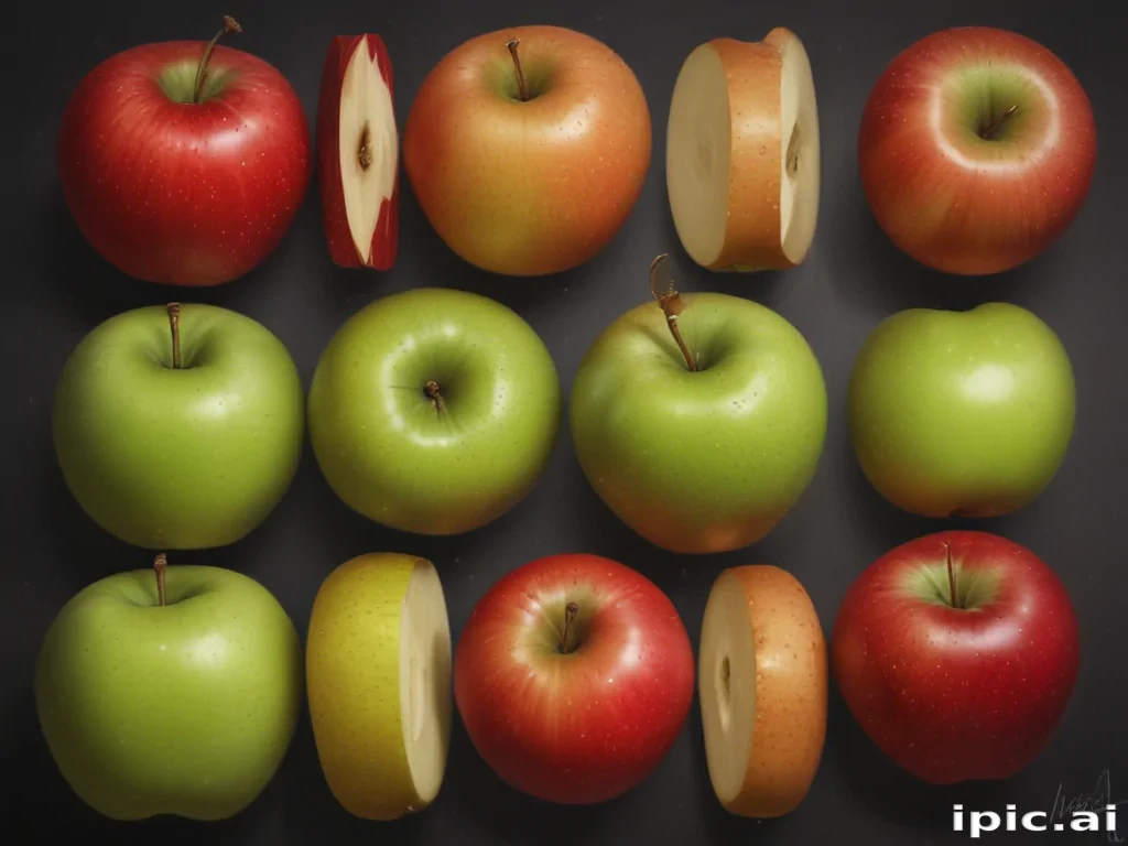 drawn apples