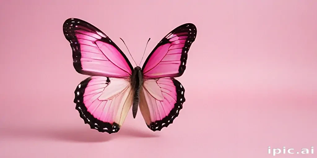pink background butterfly