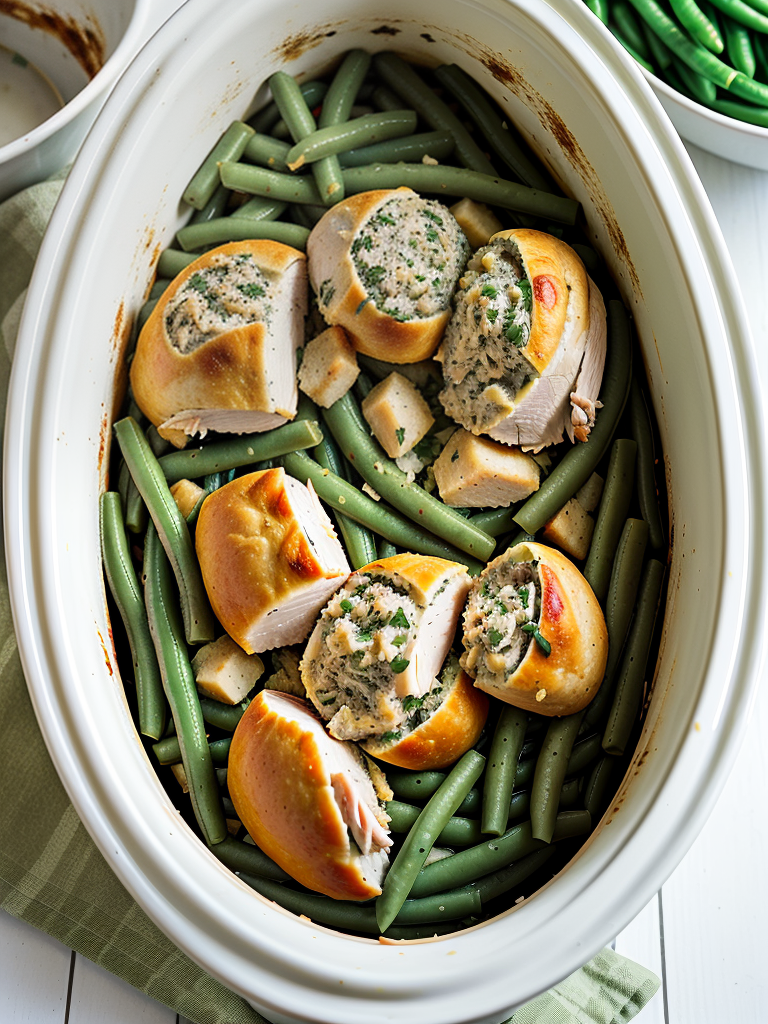 crockpot chicken stuffing green beans