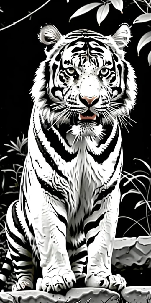 tiger black and white