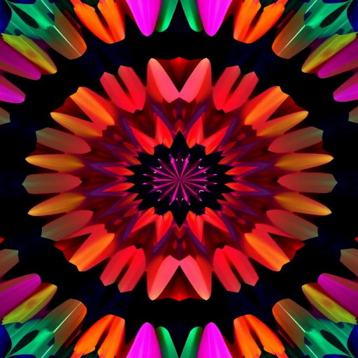 Generate an abstract geometric pattern with vibrant colors and sharp contrasts, using a Canon EOS 5D Mark IV camera at f/8, ISO 100, 1/125 sec, wide-angle view, studio lighting setup for enhanced clarity and depth.